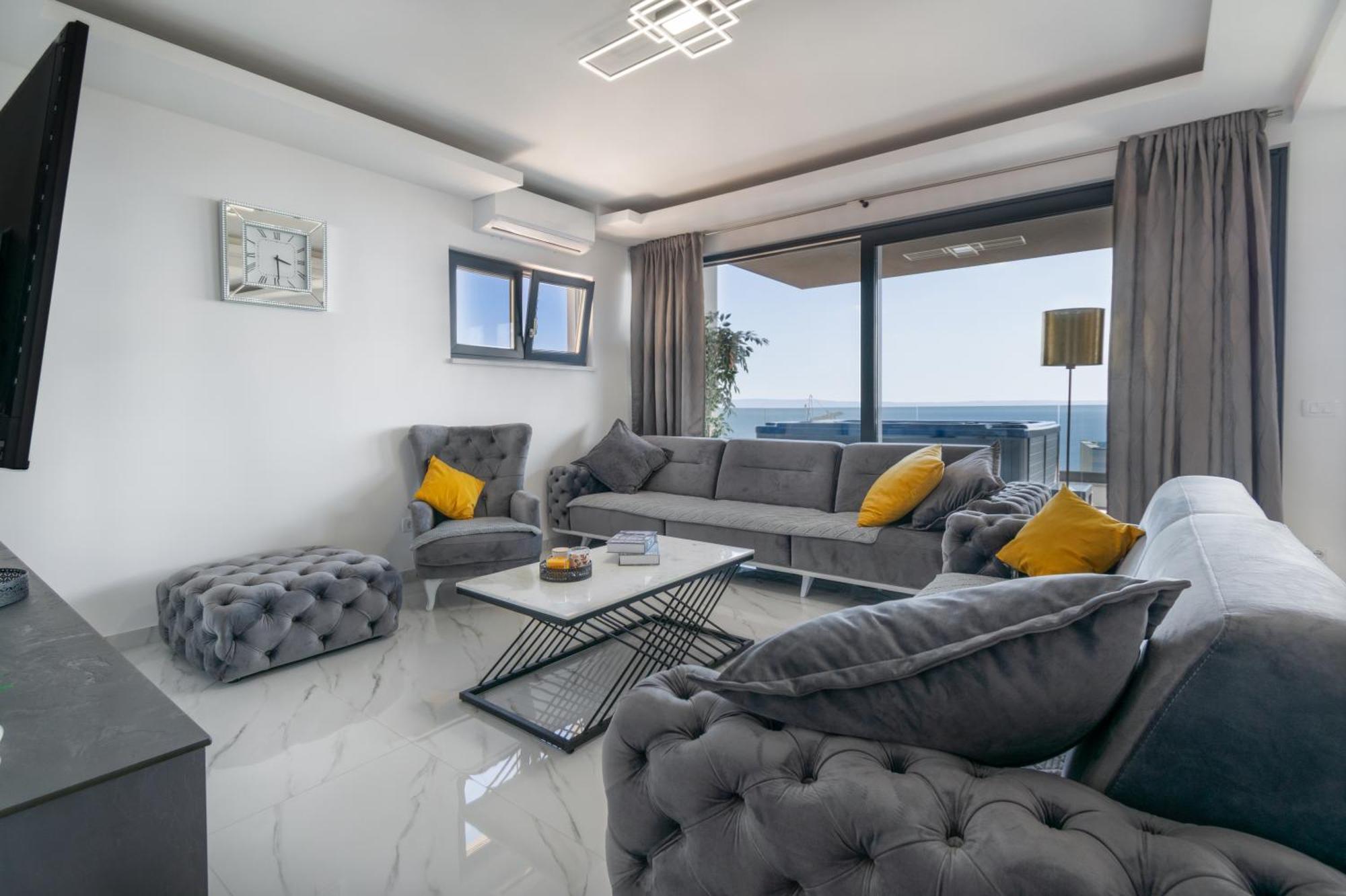 Апартаменты Lux Penthouse Panoramic View With Jacuzzi Макарска Экстерьер фото